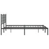 vidaXL Metal Bed Frame without Mattress with Headboard Black 160x200cm