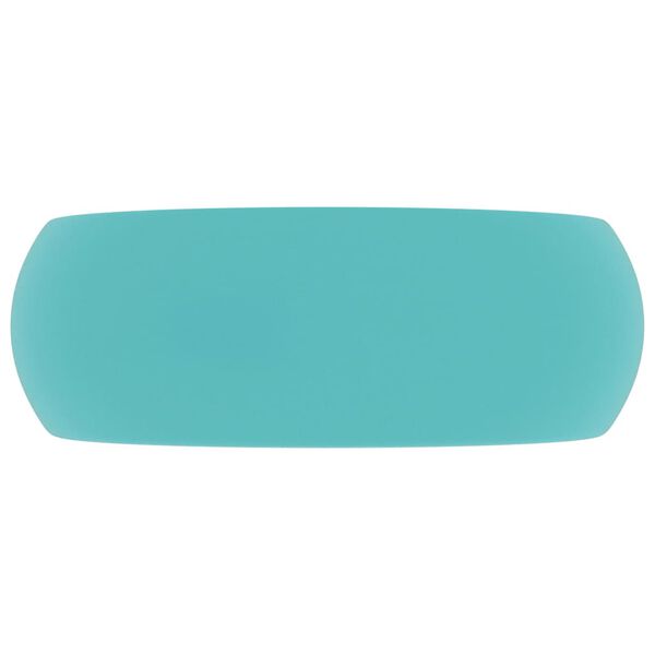 vidaXL Luxury Wash Basin Round Matt Light Green 40x15 cm Ceramic