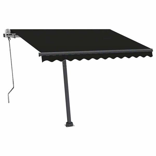 vidaXL Manual Retractable Awning with LED 350x250 cm Anthracite