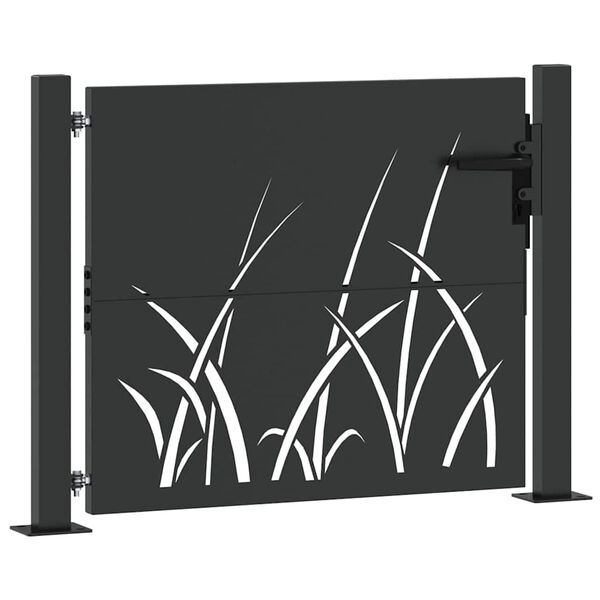 vidaXL Garden Gate with Lock Black 100 x 100 cm Powder-coated steel