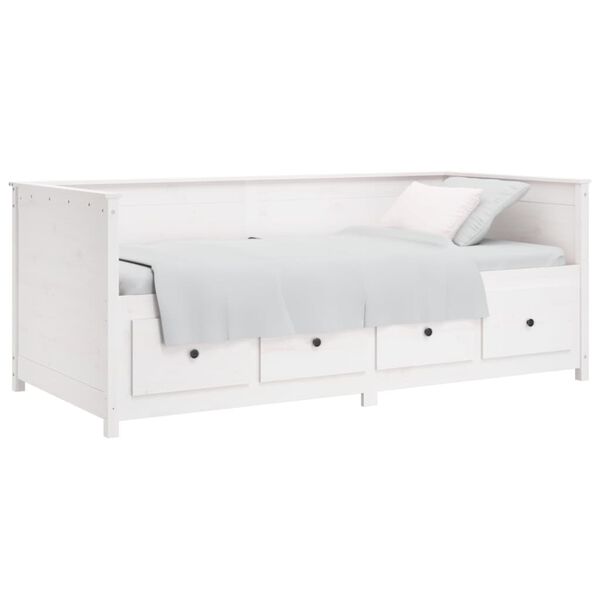 vidaXL Day Bed without Mattress White 75x190 cm Small Single Solid Wood Pine