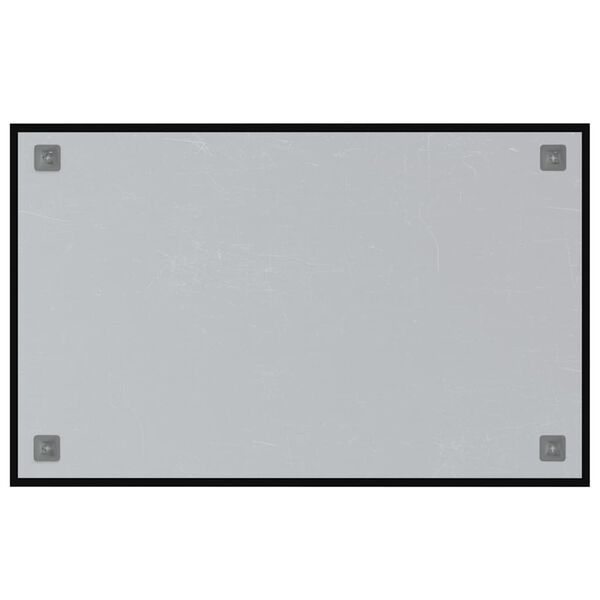 vidaXL Wall-mounted Magnetic Board Black 80x50 cm Tempered Glass