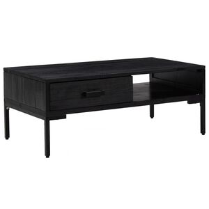 vidaXL Coffee Table Black 90x50x35 cm Solid Pinewood
