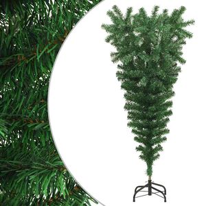 vidaXL Upside-down Artificial Christmas Tree with Stand White 120 cm