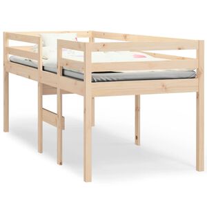 vidaXL High Sleeper Bed without Mattress 90x190 cm Single Solid Wood Pine