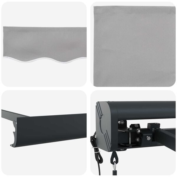 vidaXL Awning Light Grey 300 x 250 x 165 cm Polyester and Aluminium