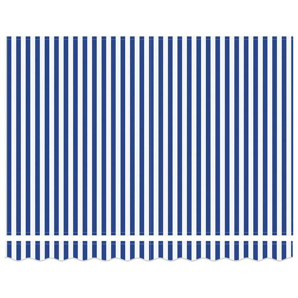 vidaXL Retractable Awning Manual Blue and White 300 x 250 cm