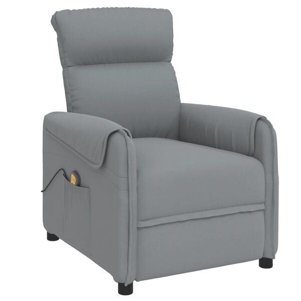 vidaXL Massage Chair Light Grey Fabric