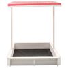 vidaXL Sandbox with Adjustable Roof Fir Wood White and Red UV50