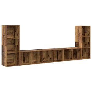 vidaXL TV Cabinet Set 4 pcs Old Wood 37 x 35 x 107 cm Engineered Wood