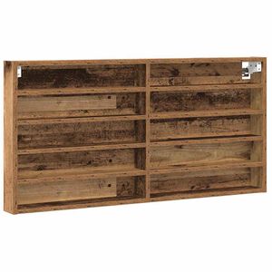 vidaXL Display Cabinet Wall-Mounted Old Wood 100 x 8.5 x 50 cm