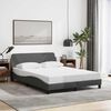 vidaXL Bed Frame "Dover" Dark Grey 135x190 cm Double Fabric