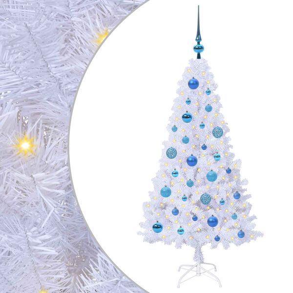 vidaXL Artificial Christmas Tree with Stand White 120 cm PVC and Steel