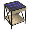 vidaXL Bedside Table with Infinity LED Sonoma Oak 40x40x49 cm