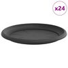 vidaXL Round Flower Tray 24 pcs Black &Oslash; 27 x 2.5 cm Plastic