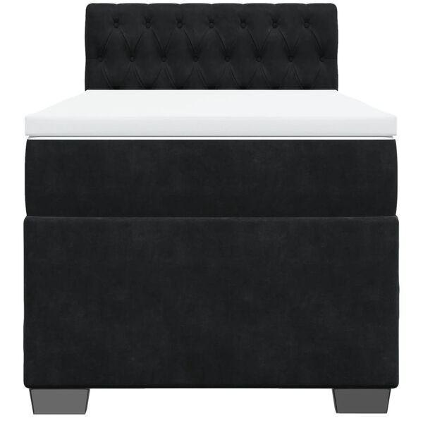 vidaXL Box Spring Bed with Mattress Black 90x200 cm Velvet
