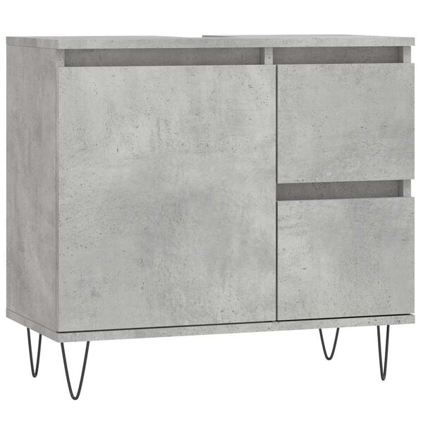 vidaXL Bathroom Cabinet Concrete Grey 65x33x60 cm Engineered Wood