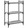 vidaXL Bookcase 3-Tier Grey Sonoma 60x30x86 cm Engineered Wood