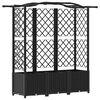 vidaXL Raised Bed with Trellis and Roof Black 163 x 40 x 138 cm PP