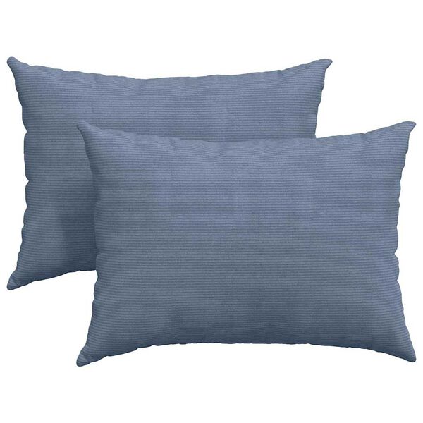 vidaXL Sofa Pillows 2 pcs Blue 70 x 50 cm Corduroy Fabric