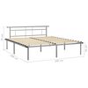 vidaXL Bed Frame without Mattress Grey Metal 200x200cm
