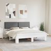 vidaXL Bed Frame with Upholstered Headboard Light Grey 180 x 200 cm