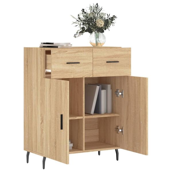 vidaXL Sideboard Sonoma Oak 69.5x34x90 cm Engineered Wood