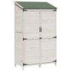 vidaXL Garden Shed with Roof White 106.5 x 56 x 176 cm Solid Fir Wood