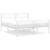 vidaXL Metal Bed Frame without Mattress with Footboard White 120x200cm