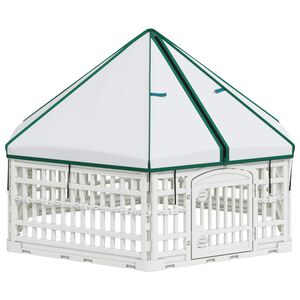 vidaXL 6 Panel Dog Playpen 122 x 106.5 x 82 cm Plastic White Foldable