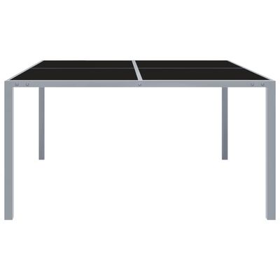vidaXL Garden Table 130x130x72 cm Grey Steel and Glass