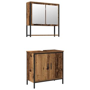 vidaXL Bathroom Furniture Set 2 pcs Brown Engineered wood