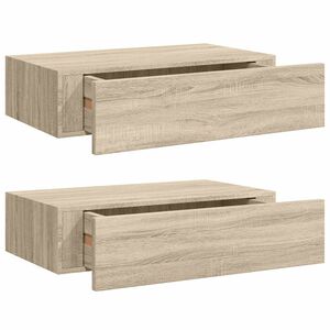 vidaXL Wall-mounted Drawer Shelves 2 pcs Oak 40x23.5x10cm MDF