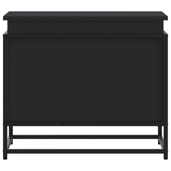 vidaXL Storage Box with Lid Black 60x40x51.5 cm Engineered Wood