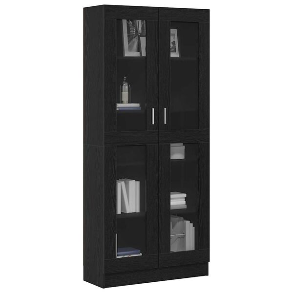 vidaXL Book Cabinet Black oak 82.5 x 30.5 x 185 cm Engineered Wood