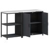 vidaXL Kitchen Storage Set with Shelf with Door 2 pcs Anthracite Steel