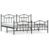 vidaXL Metal Bed Frame without Mattress with Footboard Black 193x203cm