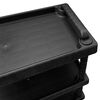 vidaXL 3-Tier Workshop Tool Trolley Black 75x37.5x92 cm PP