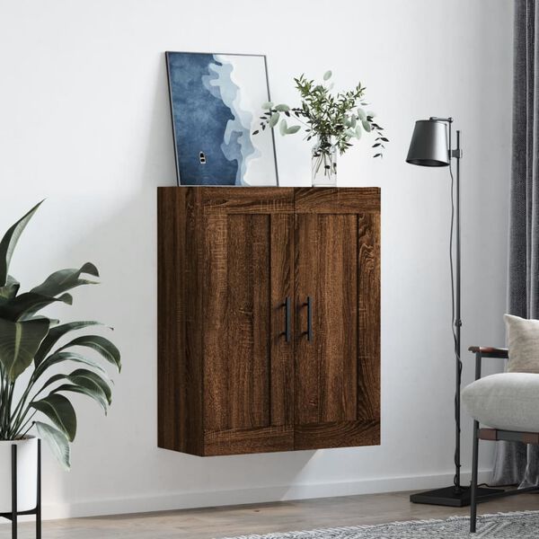 vidaXL Wall Mounted Cabinet Brown Oak 69.5x34x90 cm Engineered Wood