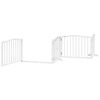 vidaXL Dog Gate with Door Foldable 6 Panels White 480 cm Poplar Wood