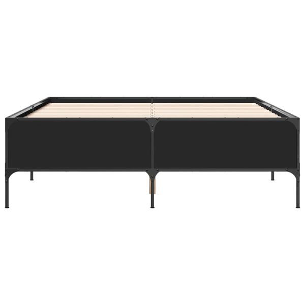 vidaXL Bed Frame without Mattress Black 140x190 cm