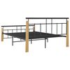 vidaXL Bed Frame without Mattress Metal and Solid Oak Wood 140x200 cm