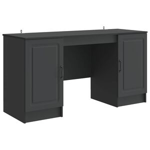 vidaXL Desk Black 142.5 x 50 x 75 cm Engineered Wood