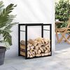 vidaXL Firewood Rack Matt Black 50x28x56 cm Steel