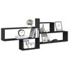 vidaXL Wall Shelf Black 167.5x18x68 cm Engineered Wood