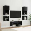 vidaXL TV Wall Units 8 pcs Black Oak Engineered Wood