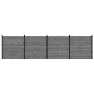 vidaXL Fence Set 699 x 186 cm WPC and Aluminium Grey