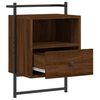 vidaXL Bedside Cabinet Wall-mounted Brown Oak 40x30x61 cm Engineered Wood