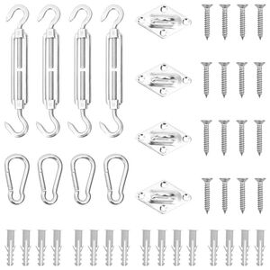 vidaXL 12 Piece Sunshade Sail Accessory Set Stainless Steel