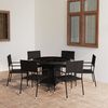 vidaXL 7 Piece Garden Dining Set Poly Rattan Black